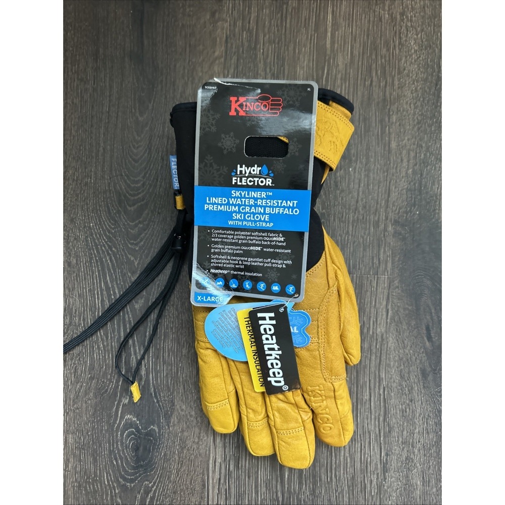 Kinco 9088HKP-XL Ski Gloves Buffalo Leather Waterproof HydroFlector Skyliner